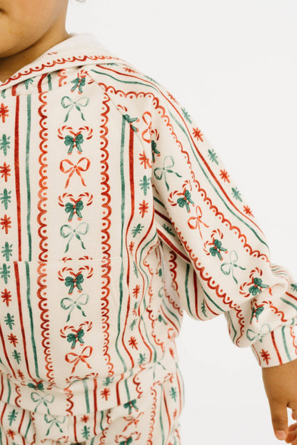 Christmas Dainty Bow Cargo Hoodie Set