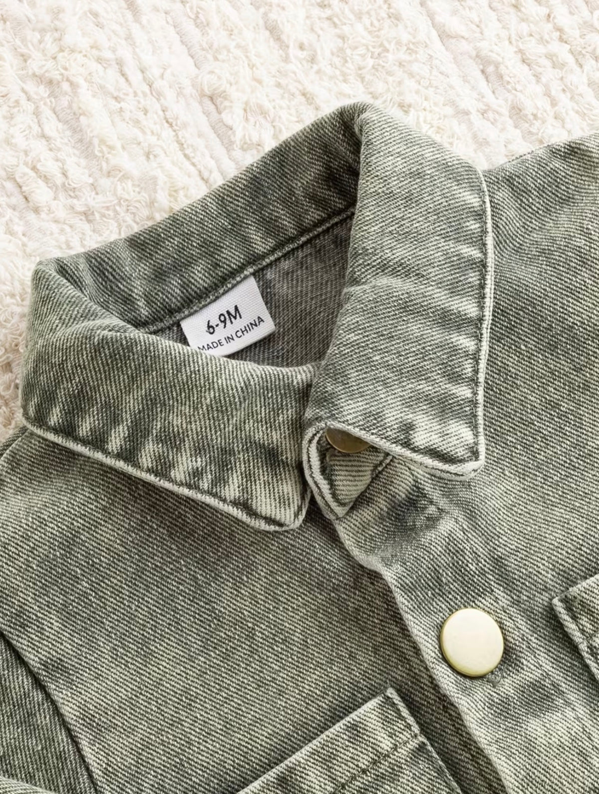 Green Denim Washed Set
