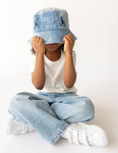 "Child of God" | Denim Kids Bucket Hat