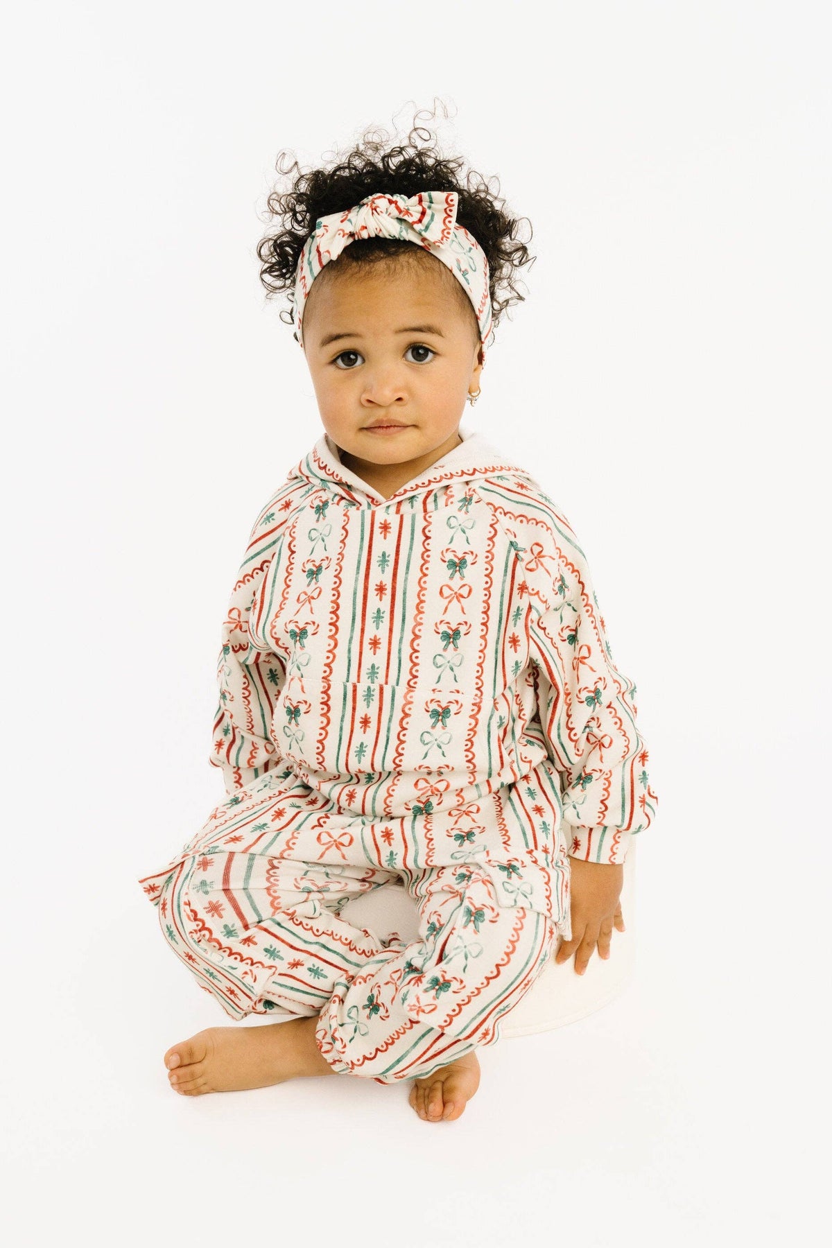 Christmas Dainty Bow Cargo Hoodie Set