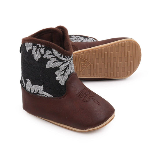 3 tone shimmery baby boots w/ velcro