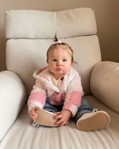 Pink and Plaid Sherpa Jacket