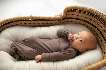Cocoa Brown Ribbed Knotted Baby Gown