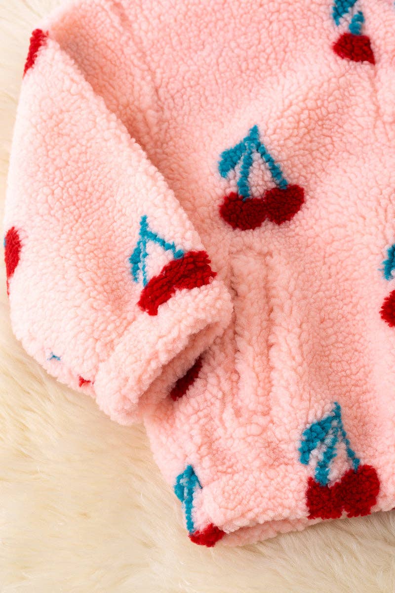 Cherry Pink Sherpa Pullover