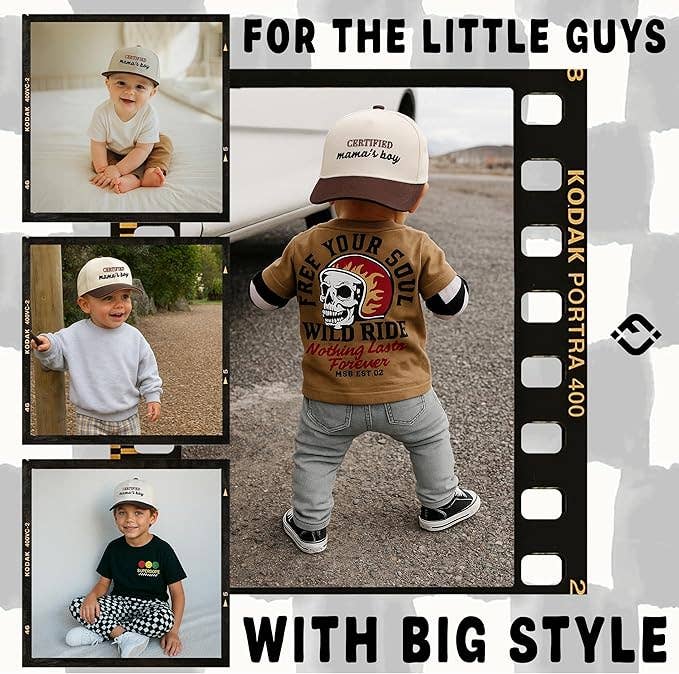 Kid/Baby Baseball Cap: Certified Mamas Boy