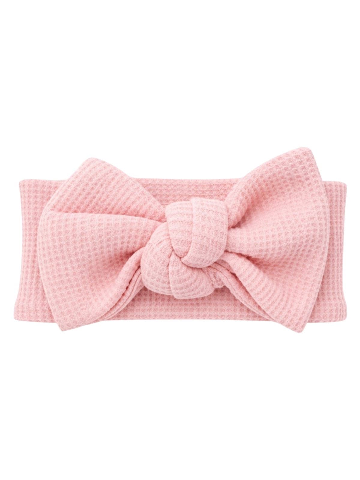 Organic Waffle Knot Bow, Blush