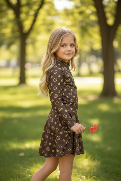 Louis inspired Hi-Performance activewear long sleeve top & skort