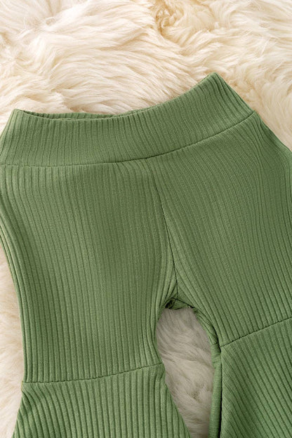 Moss green ribbed bell bottoms