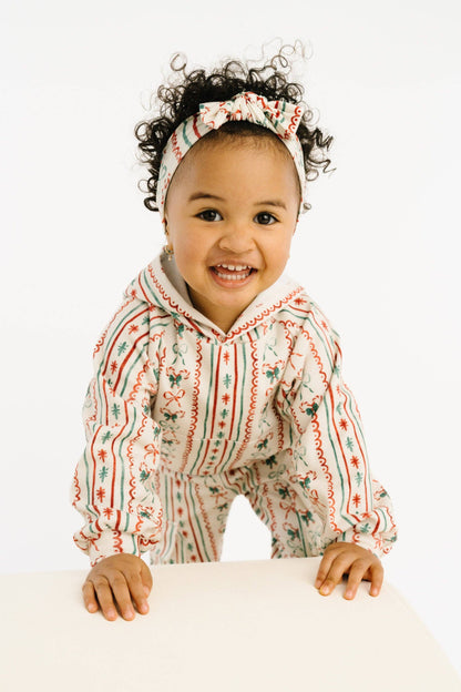 Christmas Dainty Bow Cargo Hoodie Set