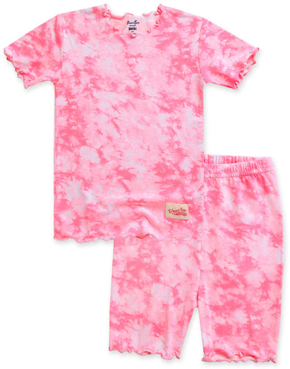 Tie Dye Neon Pink | Bamboo Short Sleeve PJs