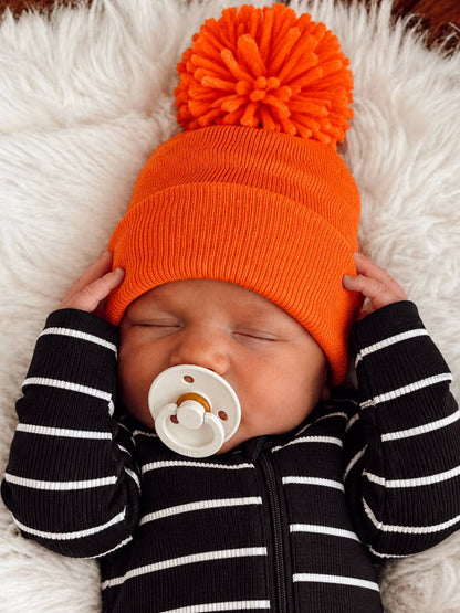 Baby's First Hat, Orange Pom