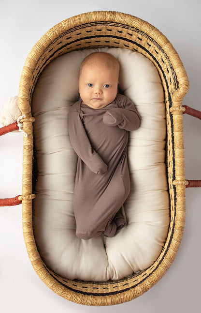 Cocoa Brown Ribbed Knotted Baby Gown