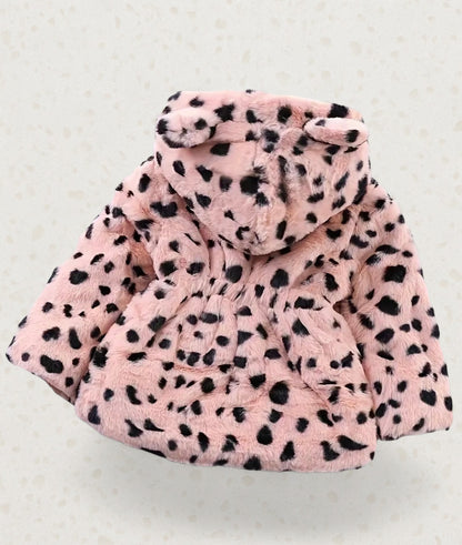Pink Polka Faux Fur Jacket