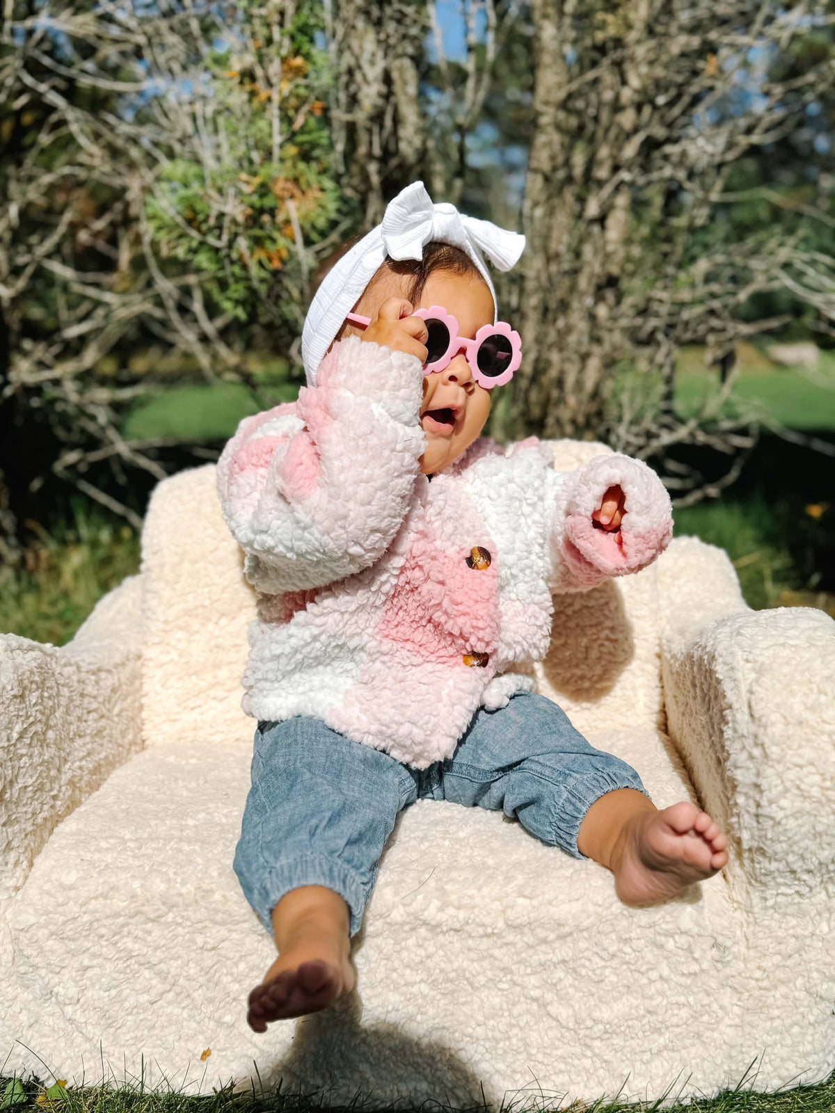 Pink and Plaid Sherpa Jacket