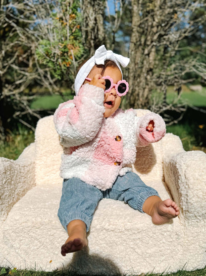 Pink and Plaid Sherpa Jacket