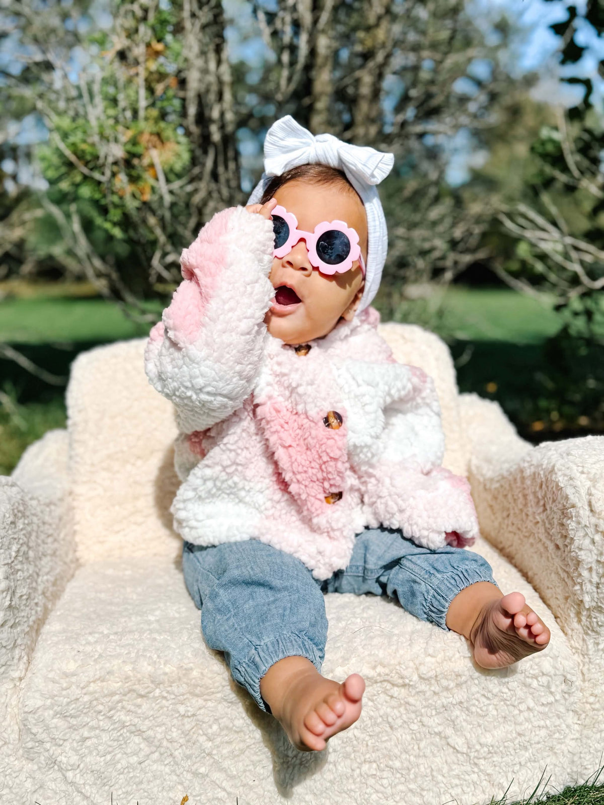 Pink and Plaid Sherpa Jacket
