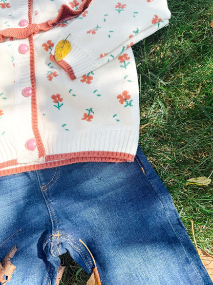 Vintage Floral Knit Button Up