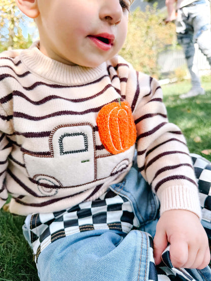 Pumpkin Hauler Embroidered Sweater