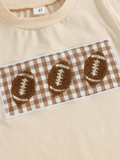 Plaid Football T-shirt + Shorts