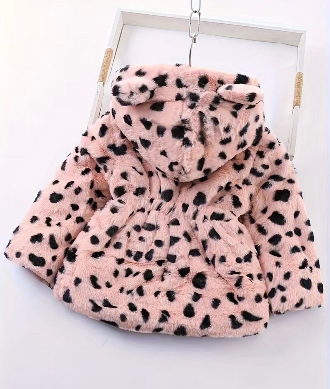 Pink Polka Faux Fur Jacket
