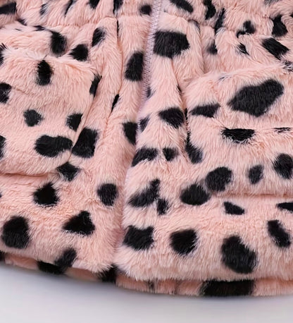 Pink Polka Faux Fur Jacket