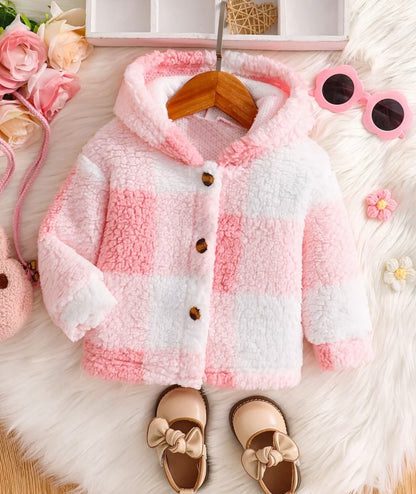 Pink and Plaid Sherpa Jacket