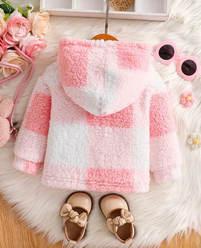 Pink and Plaid Sherpa Jacket