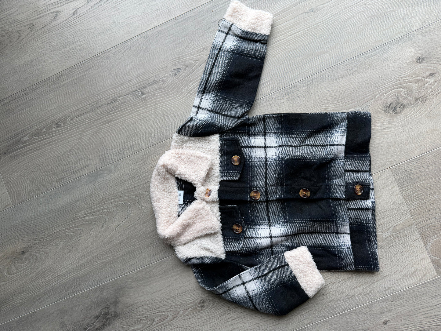 Navy Blue Plaid Coat