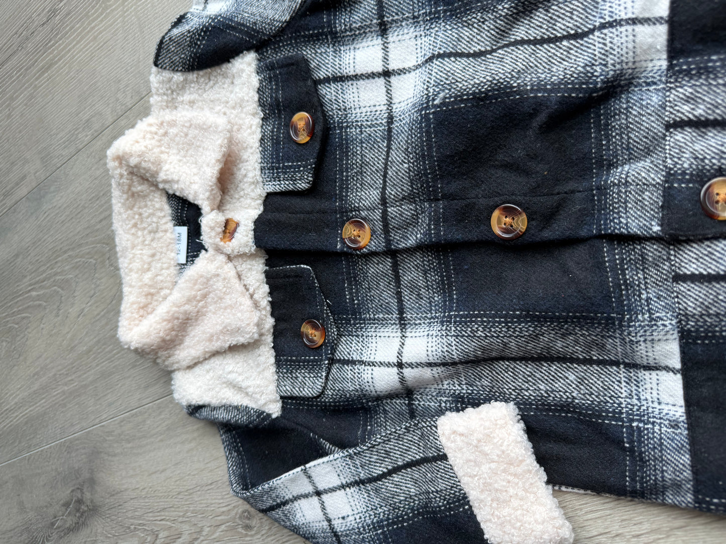 Navy Blue Plaid Coat