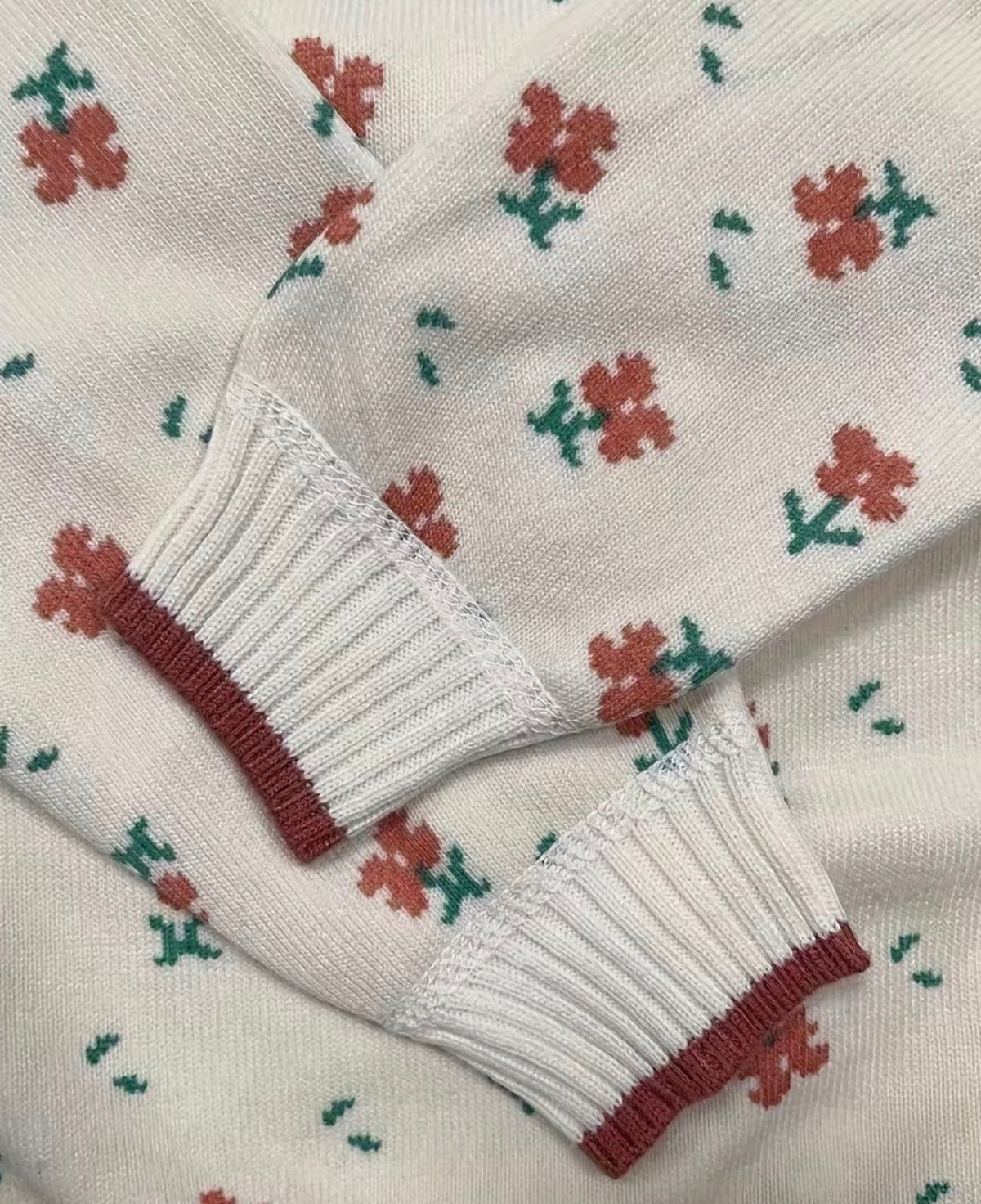 Vintage Floral Knit Button Up