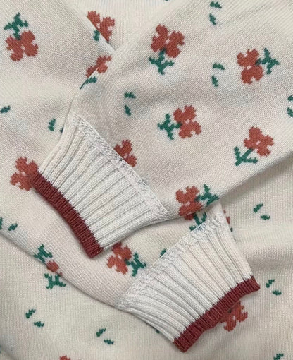 Vintage Floral Knit Button Up