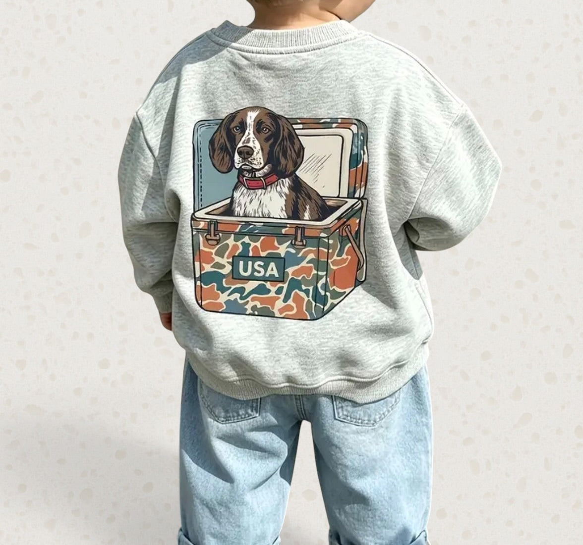 Camo Dog w/ Cooler Crewneck