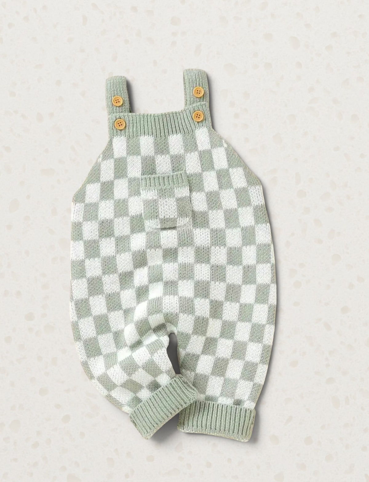 Knit Checkerboard Overalls