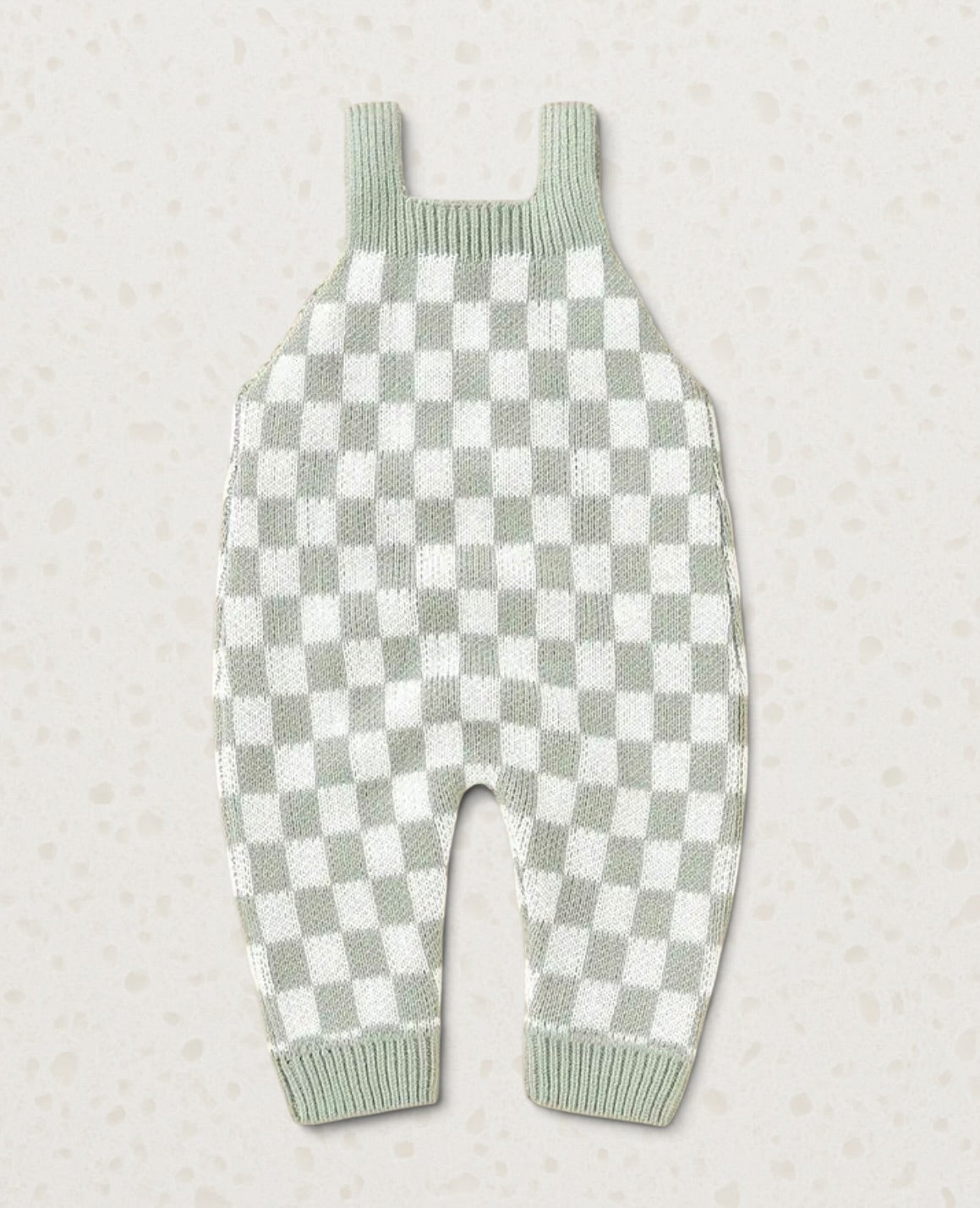 Knit Checkerboard Overalls