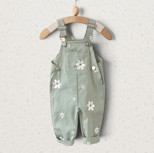 Pastel Embroidered Overalls