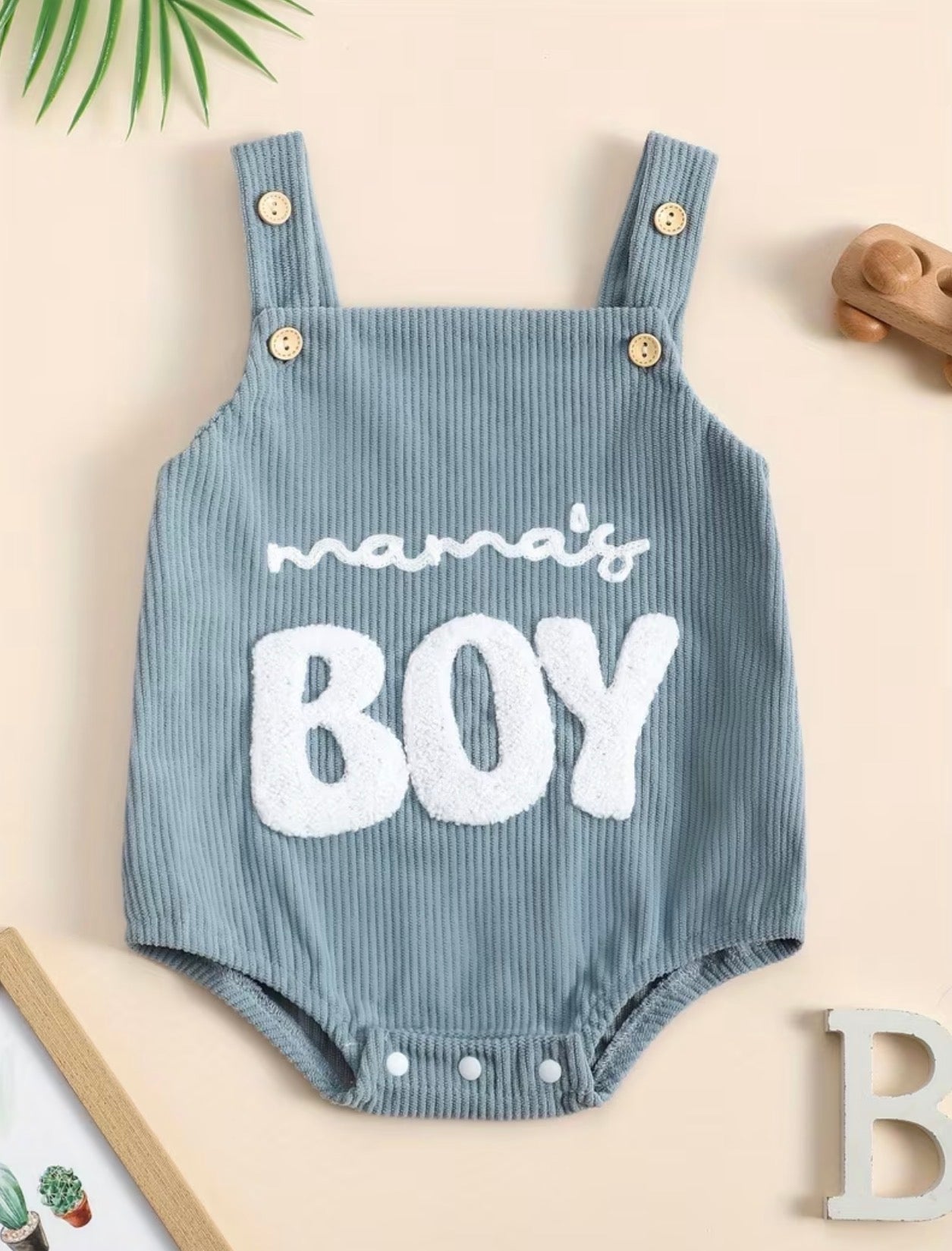 Mama's Boy Embroidered Romper