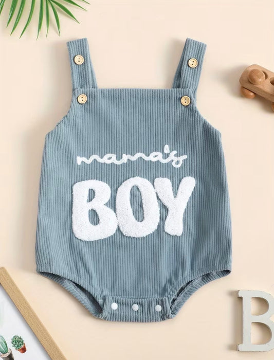Mama's Boy Embroidered Romper