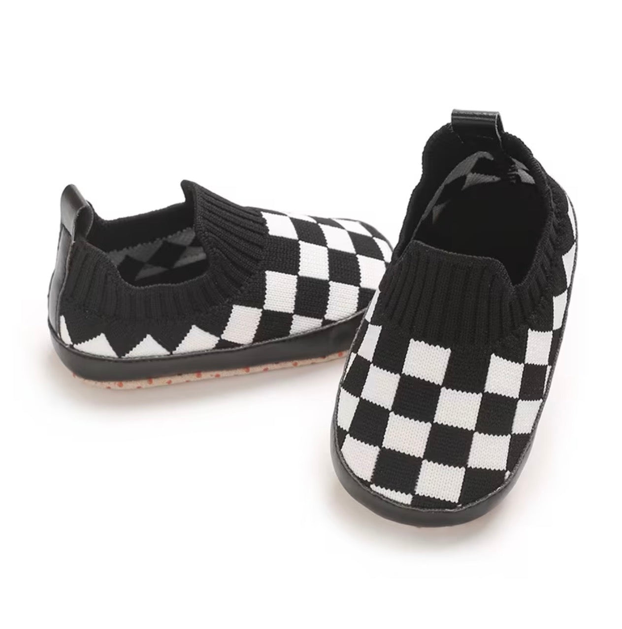 Black Checkered Mesh Shoe