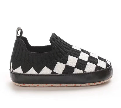 Black Checkered Mesh Shoe