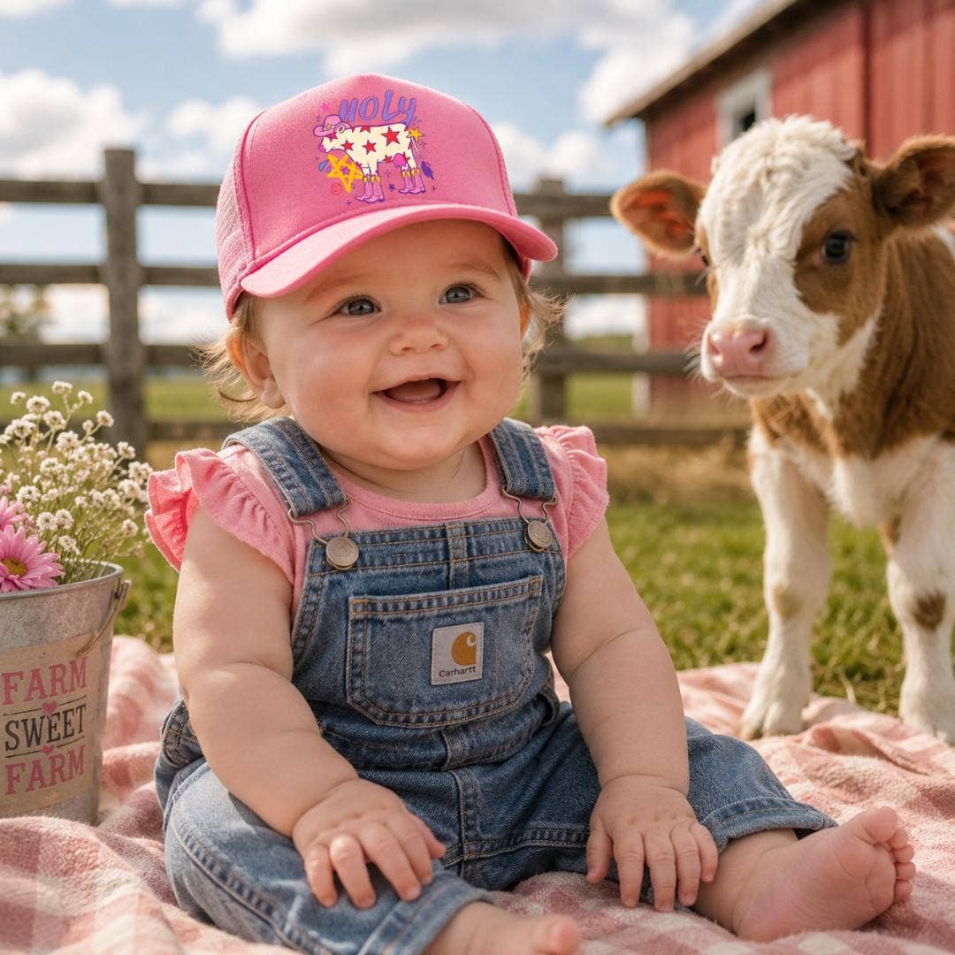 Baby Holy Cow Pink Snapback Trucker Hat