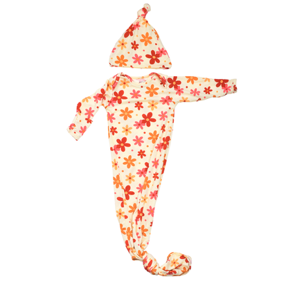 70s Groovy Flower Knotted Baby Gown