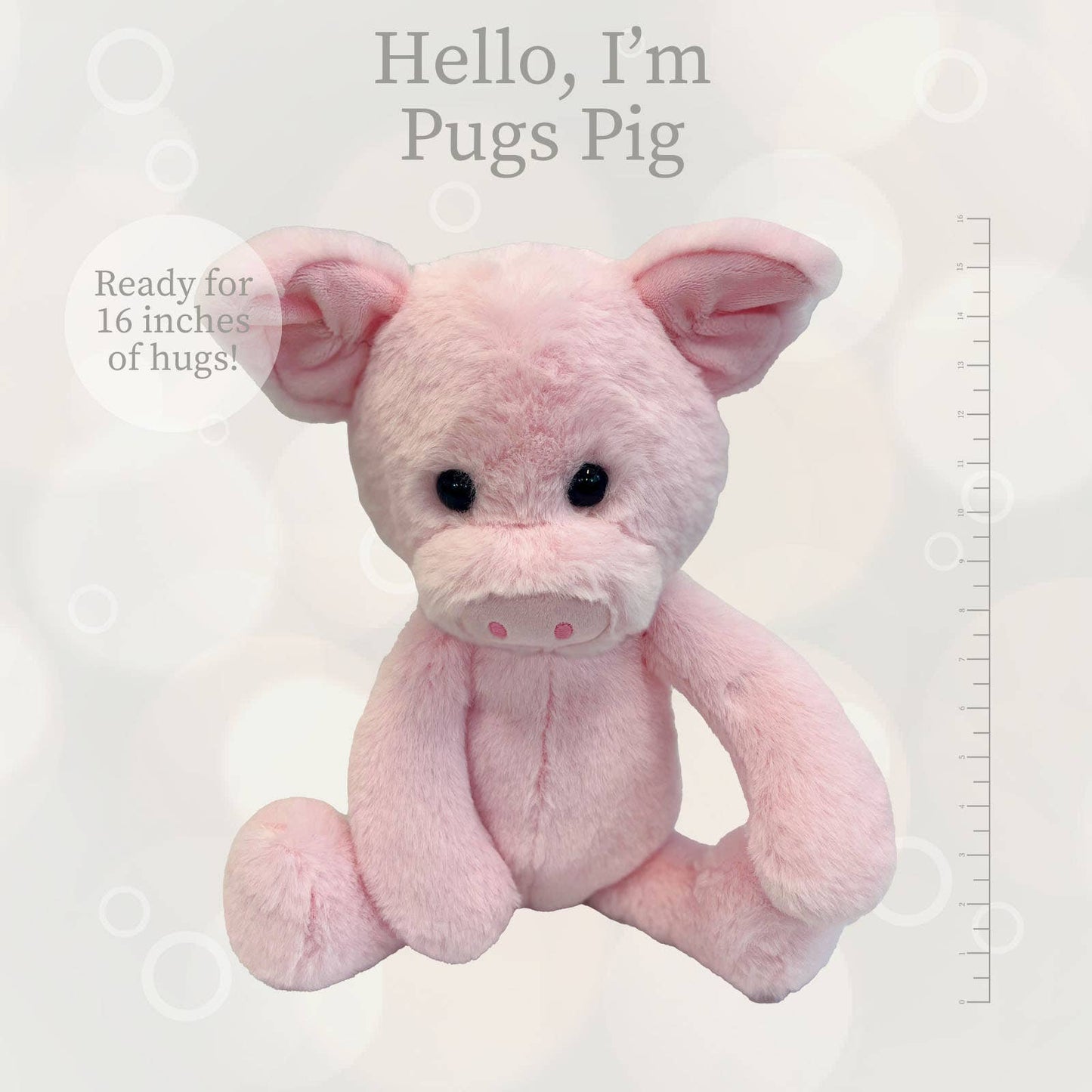 World's Softest Lushee 16 inch Pugs Pig Plush Toy for Kids