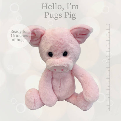 World's Softest Lushee 16 inch Pugs Pig Plush Toy for Kids