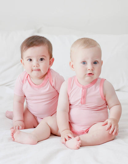 Bamboo Jelly Berry Pink Baby Bodysuit Set