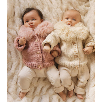 Fur Collar Natural Cardigan Sweater