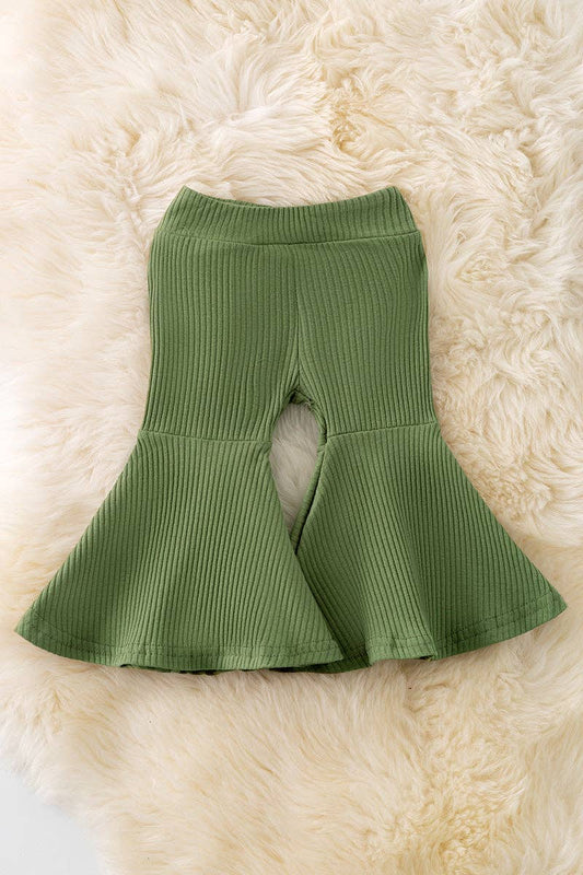 Moss green ribbed bell bottoms