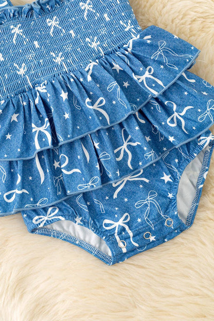 Blue Denim w/ bows bodysuit