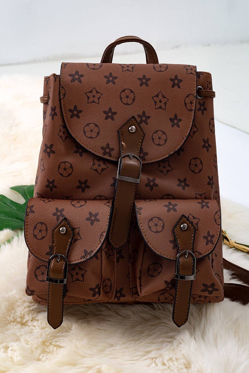 LV Inspired pleather kids backpack
