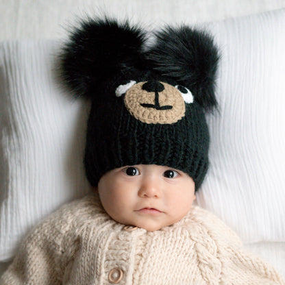 Black Bear Knit Beanie Hat