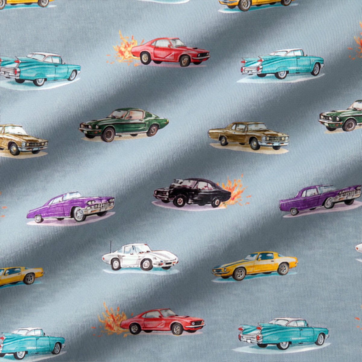 Bamboo Long Sleeve PJ Set Vintage Cars